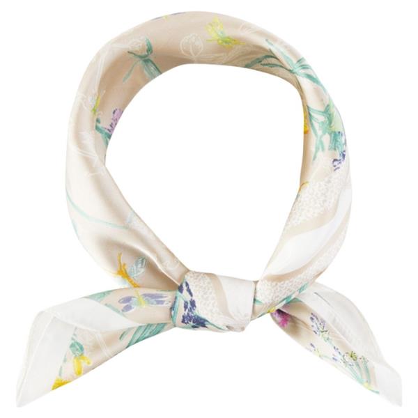 FLORAL PATTERN BANDANA SQUARE SILKY NECK SCARF