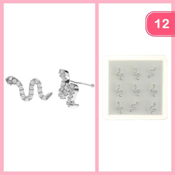 RHINESTONE SNAKE EARRING (12 UNITS)