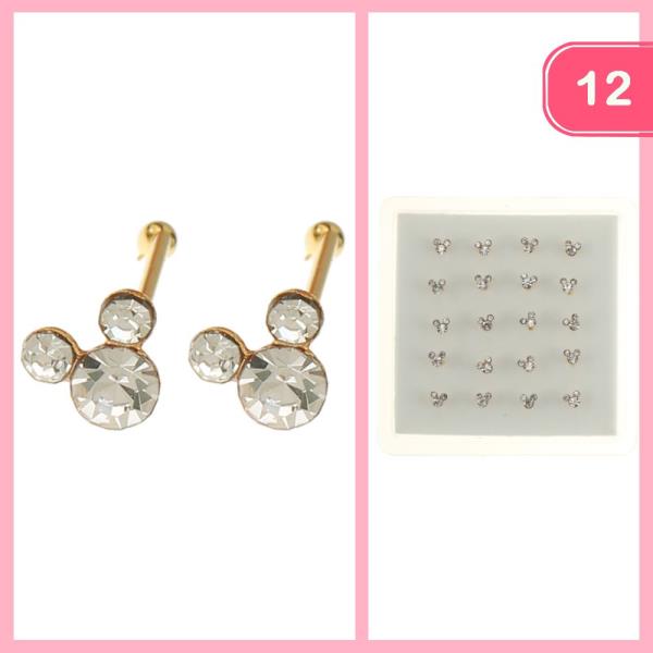 RHINESTONE POST EARRING (12 UNITS)