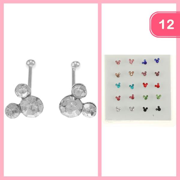 RHINESTONE POST EARRING (12 UNITS)
