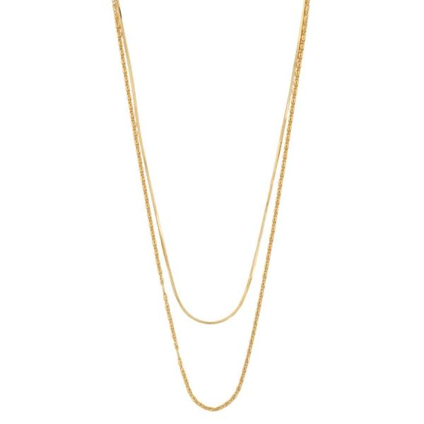 SODAJO GOLD DIPPED 2 LAYERED METAL CHAIN NECKLACE