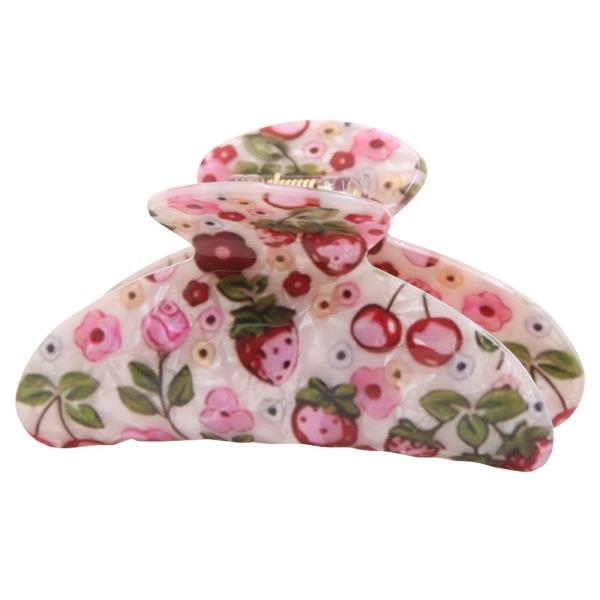 CHERRY STRAWBERRY FLOWER HAIR CLAW JAW CLIP