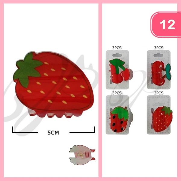 STRAWBERRY HAIR CLAW CLIP (12 UNITS)