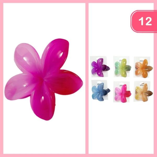 FLOWER HAIR CLAW CLIP (12 UNITS)