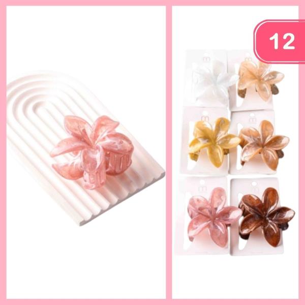 GLITTER MARBLED PLUMERIA CLAW CLIP (12 UNITS)