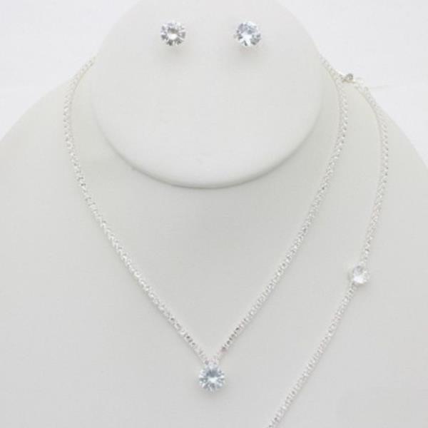 ROUND CRYSTAL BRACELET NECKLACE SET