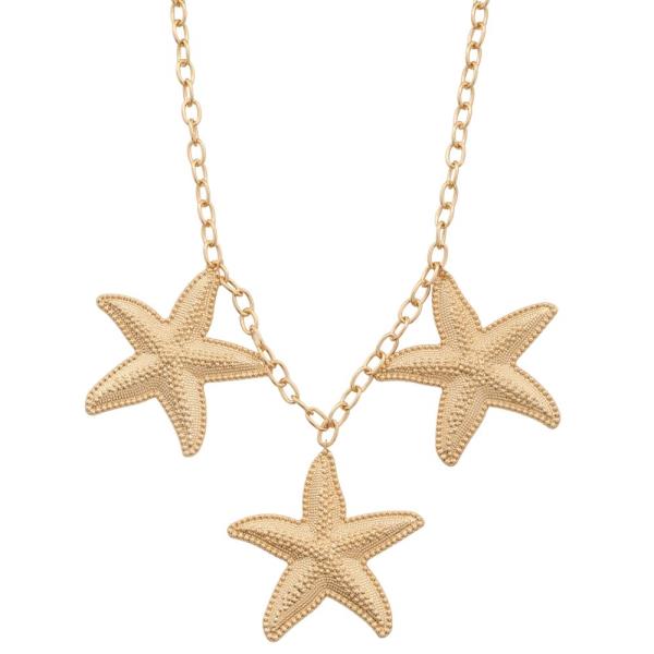 TEXTRED STARFISH METAL NECKLACE