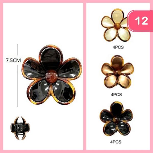 FLOWER HAIR CLAW CLIP (12 UNITS)