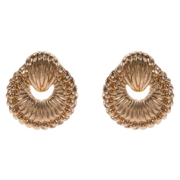 TEXTURED ROUND METAL EARRING