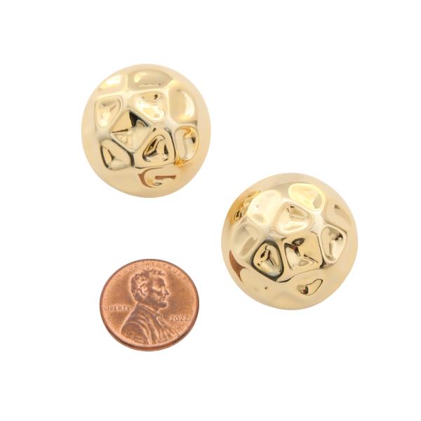 SODAJO GOLD FILLED BRASS HAMMERED ROUND STUD EARRING