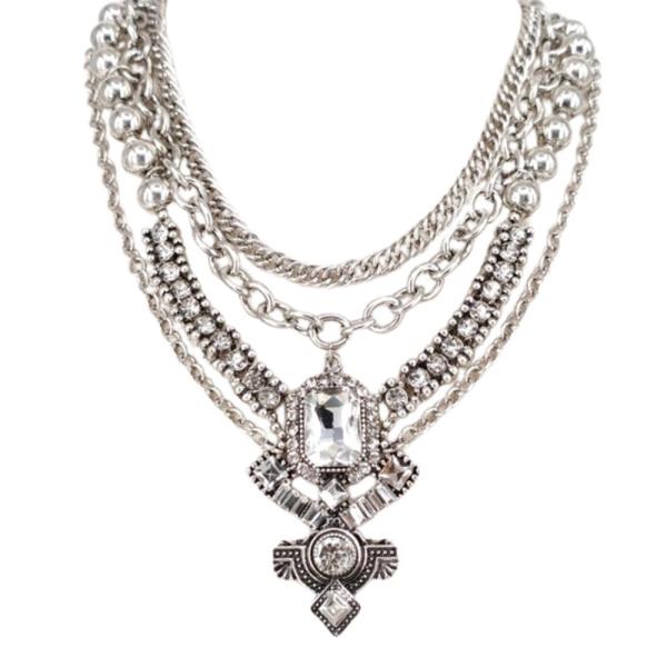 CRYSTAL LAYERED NECKLACE