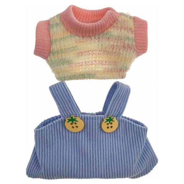 MINI DOLL OVERALLS KNIT TOP OUTFIT SET
