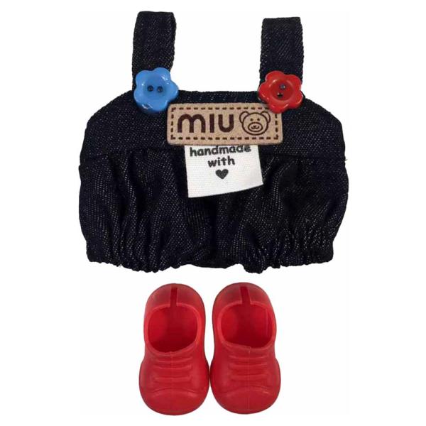 MINI DOLL DENIM OVERALLS SHOES OUTFIT SET