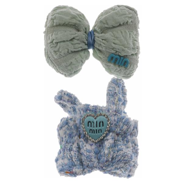 MINI DOLL BOW ACCENT TEXTURED BUNNY ROMPER OUTFIT SET