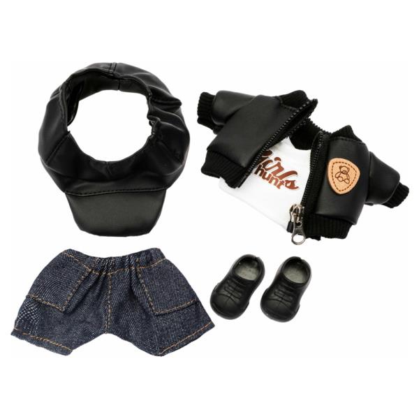 MINI DOLL CAP TEE JACKET DENIM SHORTS SHOES OUTFIT SET