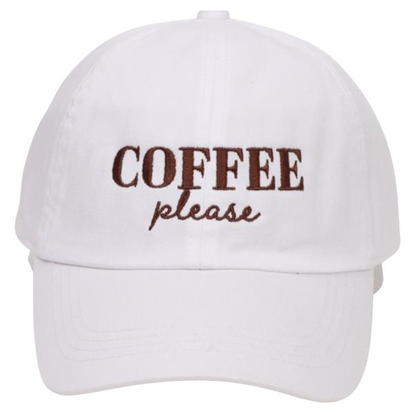 COFFEE PLEASE EMB WASHED CAP