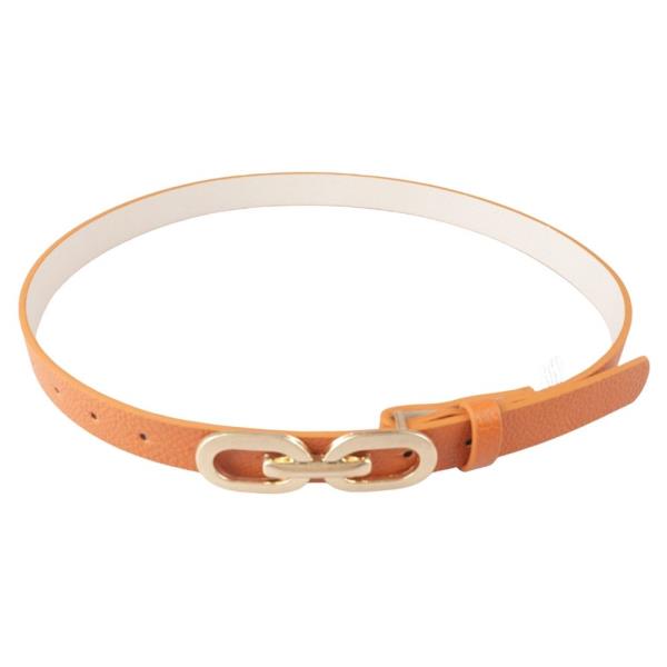 LINK DESIGN BUCKLE SKINNY BELT
