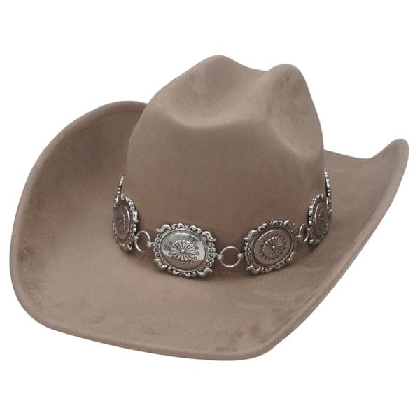 SOUTH WESTERN FLORETTE CONCHO BANDED COWBOY HAT