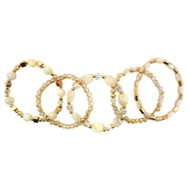 GLASS BEAD STRETCH BRACELET SET