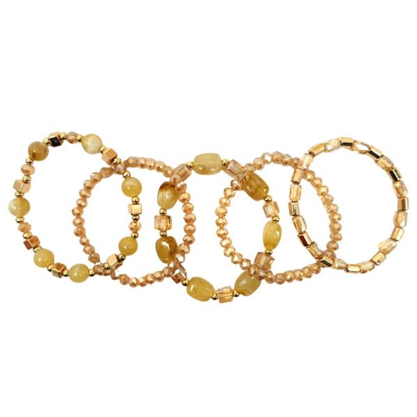 GLASS BEAD STRETCH BRACELET SET