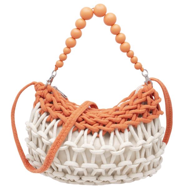 WOVEN CROCHET NET CROSS BODY BAG