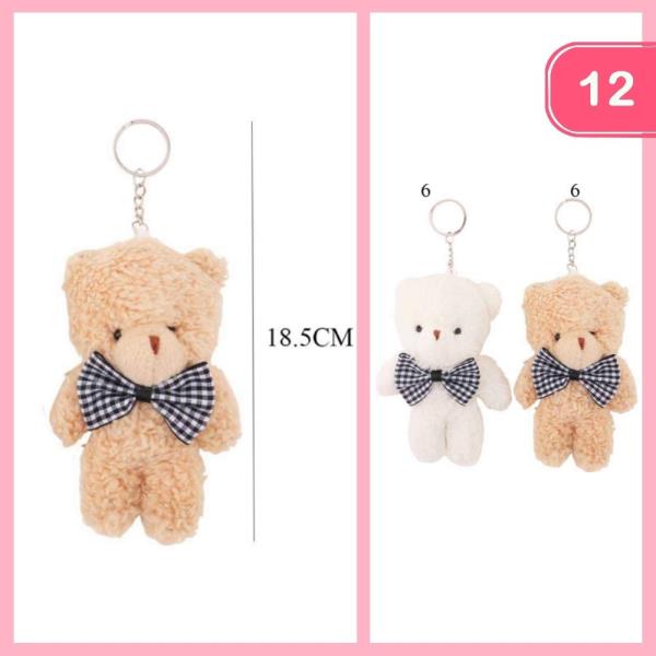 BEAR CHECKERED BOW TIE KEYCHAIN (12 UNITS)