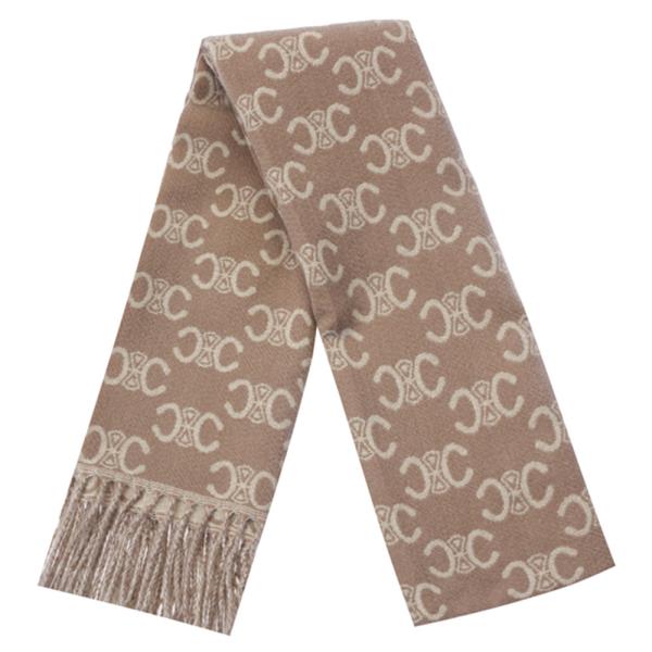 SIMBOL MONOGRAM FRINGE OBLONG SCARF