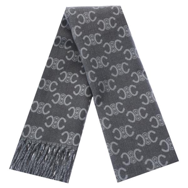 SIMBOL MONOGRAM FRINGE OBLONG SCARF