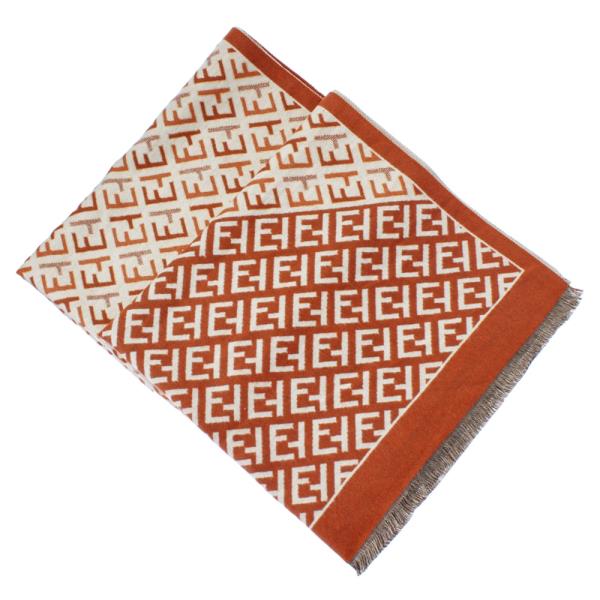 MONOGRAM PATTERN FRINGE OBLONG SCARF