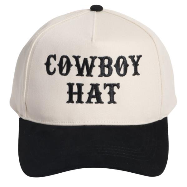 WESTERN COWBOY HAT EMBROIDERED SUEDE BRIM BASEBALL CAP