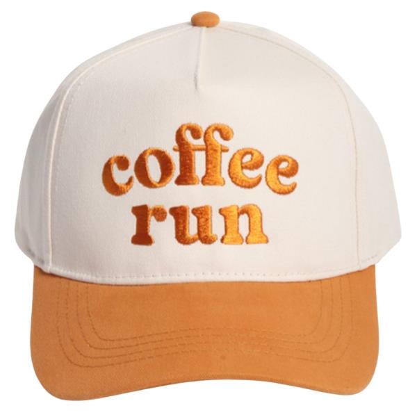 COFFEE RUN EMBROIDERED BASEBALL CAP
