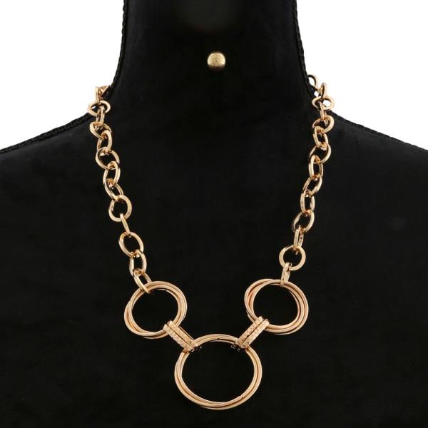 CIRCLE LINK METAL NECKLACE