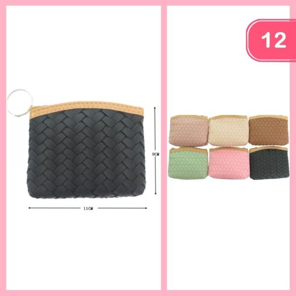 TEXTURED ZIPPER COIN PURSE (12 UNITS)