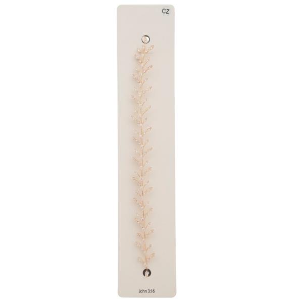 LEAF PATTERN RHINESTONE HAIR VINE