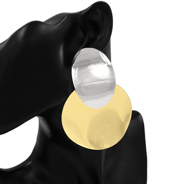 TWO TONE METAL EARRING