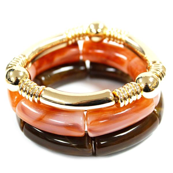 ACRYLIC METAL MIX STRETCH MULTI BRACELET SET