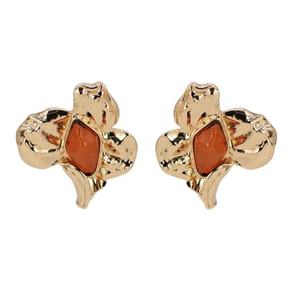 ACRYLIC GEOMETRIC FLORAL STUD EARRING