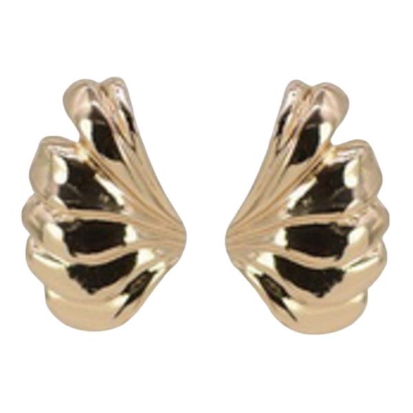 TEXTURED METAL FLOWER STUD EARRING