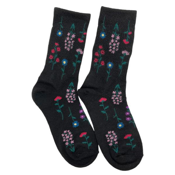 FLORAL EMBROIDERED CREW SOCKS