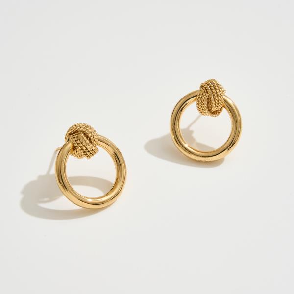 14K GOLD DIPPED KNOT STUD EARRING