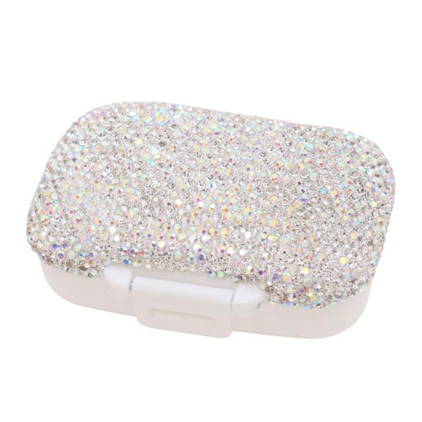 RHINESTONE HARD CASE JEWELRY STORAGE ORGANIZER BOX