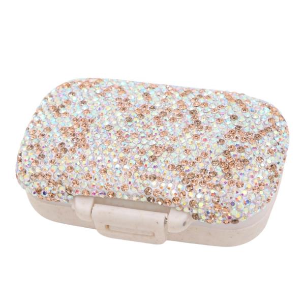 RHINESTONE HARD CASE JEWELRY STORAGE ORGANIZER BOX