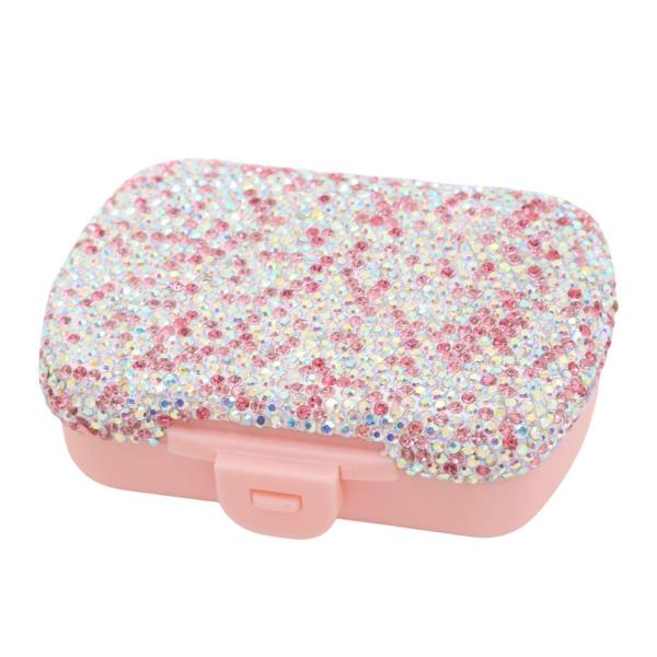 RHINESTONE HARD CASE JEWELRY STORAGE ORGANIZER