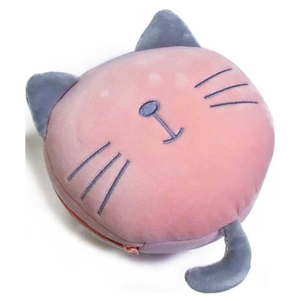 CAT PLUSH 2-IN-1 TRAVEL PILLOW WITH SLEEP MASK