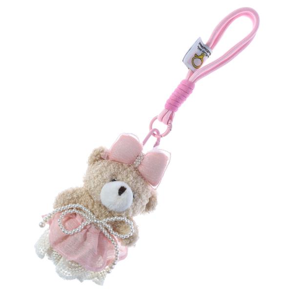 BOW DRESS TEDDY BEAR BAG CHARM KEYCHAIN