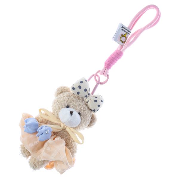 BOW DRESS OUTFIT TEDDY BEAR BAG CHARM KEYCHAIN