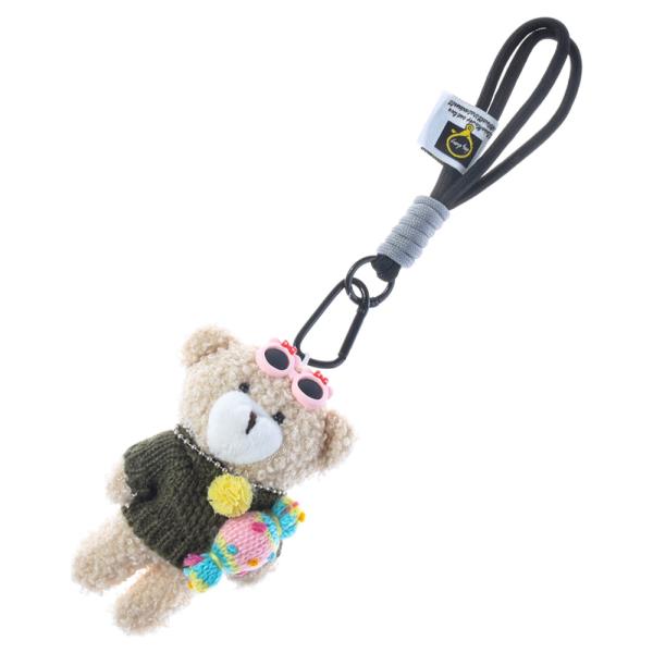 TEDDY BEAR SUNGLASSES BAG CHARM KEYCHAIN