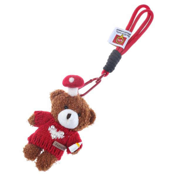 TEDDY BEAR RED OUTFIT BAG CHARM KEYCHAIN