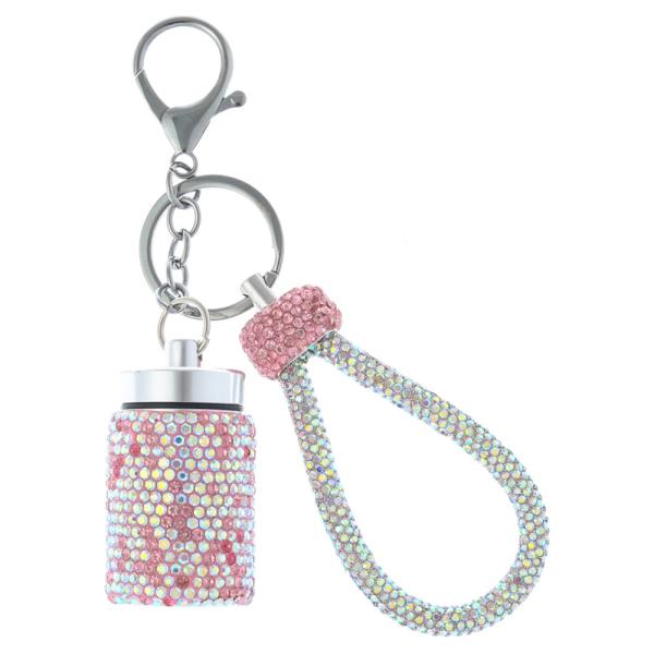 RHINESTONE BOTTLE CHARM BAG CHARM KEYCHAIN