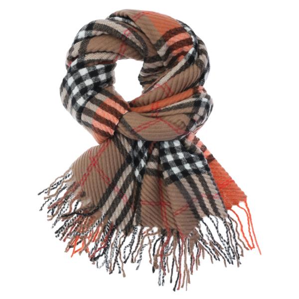 PLAID PATTERN OBLONG SCARF
